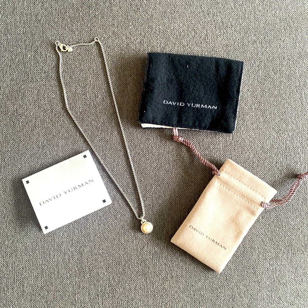 David Yurman - Albion Pearl Pendant Necklace with Pavé Diamonds